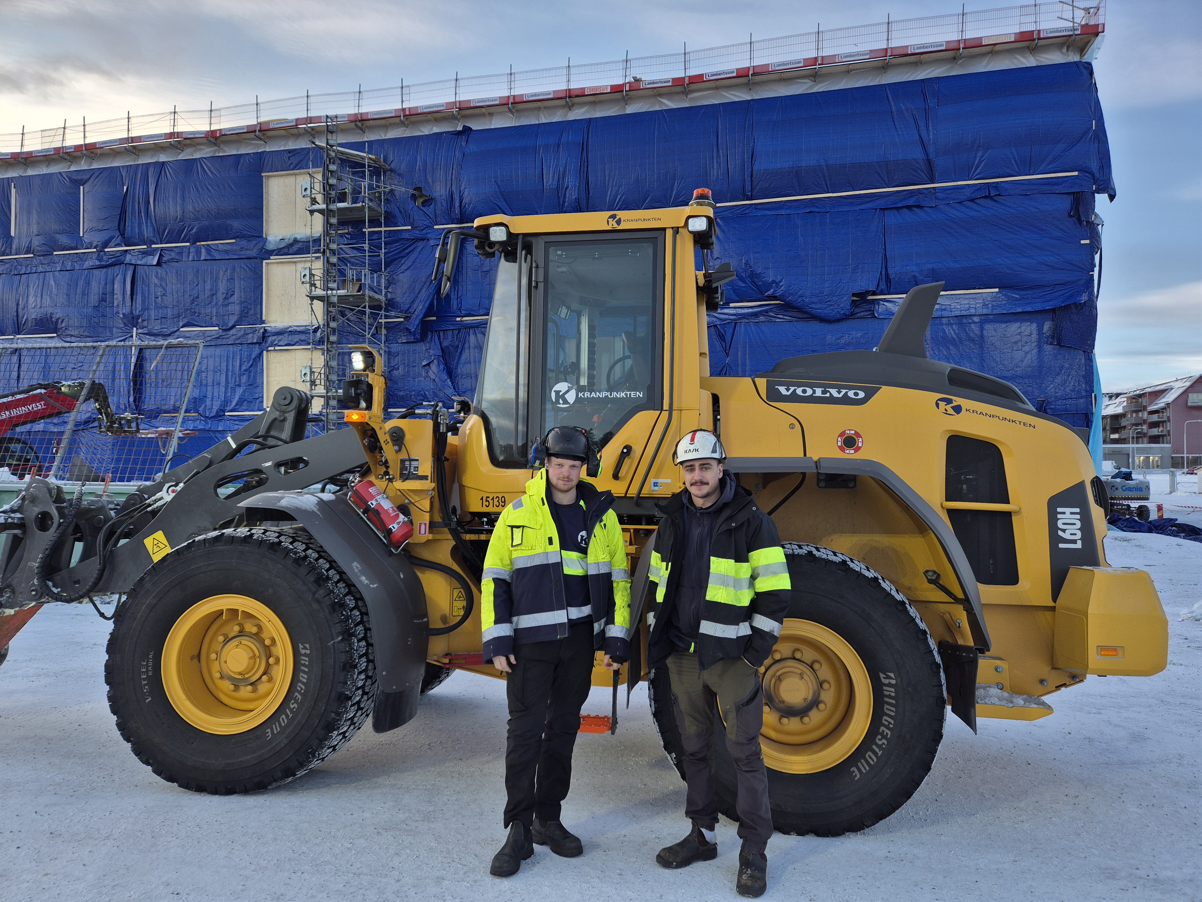 Kranpunkten på plats när framtidens kontor byggs i Kiruna
